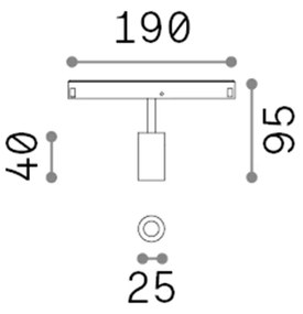 Faretto Binario Singolo Ego Alluminio Bianco 1 Luce 3W 3000K Luce Calda 1-10V