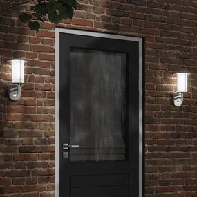 Applique Per Esterno Con Sensore 2 Pz Argento İn Acciaio Inox /