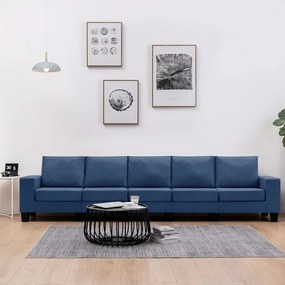 Divano A 5 Posti Blu İn Tessuto /