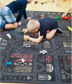 Tappeto nero reversibile per bambini , 140 x 200 cm Ülejõe - Narma