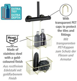 Mensola da bagno sospesa in acciaio inox color oro Milo - Wenko
