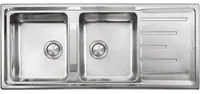 Lavello BRANDO 116X50 2 vasche + gocciolatoio ACCIAIO INOX 015107.X2.01.2033