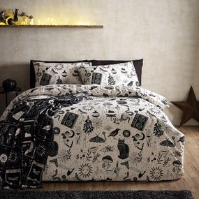 Set copripiumino e federa nero e beige per letto matrimoniale e per letto esteso 230x220 cm Enchanted Witchcraft – Catherine Lansfield