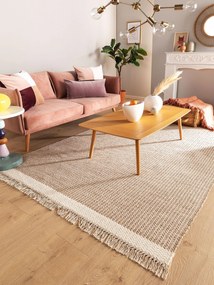 benuta Pure Tappeto di lana Kim Beige 120x170 cm - Tappeto fibra naturale