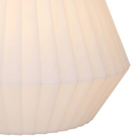 Lampada a sospensione da esterno moderna nera con paralume bianco 45,6 cm IP44 - Robbert