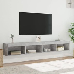 Mobili tv con luci led 2pz grigio cemento 100x30x30 cm