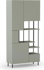Libreria verde-grigio 84x175 cm Perla - Marckeric