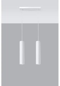 Sollux SL.0324 - Lampadario a sospensione con filo LAGOS 2 2xGU10/10W/230V bianco