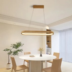 Brilagi - Lampadario LED a sospensione su cavo UMEA WOOD LED/30W/230V 70x20 cm legno di hevea