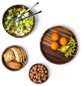 Continente C4234 - Ciotola in legno 25x4,8 cm in legno di noce