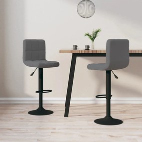 Sgabelli Da Bar 2 Pz Grigio Scuro İn Velluto /