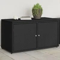 Armadietto Portaoggetti Giardino Nero 110x55x60,5cm Polyrattancod mxl 86547