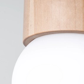 Plafoniera bianca/di colore naturale con paralume in vetro ø 12 cm Surtur – Sollux