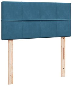 Giroletto a molle con materasso blu 100x200 cm in velluto