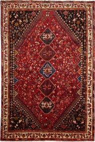 Shiraz Tappeto persiano 170 x 250 Rosso (Iran) Annodato A Mano