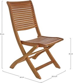 Set 2 Sedie da Giardino 50,5x64x93h cm Noemi Pieghevole...