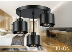 Lampadario a sospensione con supporto rigido 3xE27/35W/230V diametro 30 cm nero