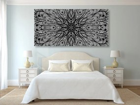 Stampa su tela – Ornamento etnico unico in bianco e nero