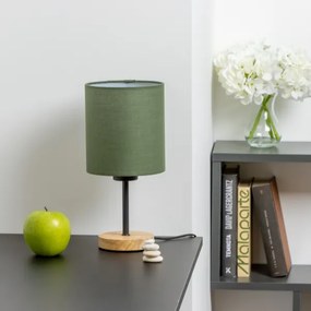 Brilagi - Lampada da tavolo NUBILA WOOD 1xE27/25W/230V quercia/verde
