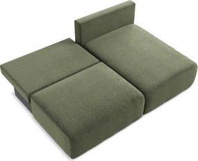 Divano angolare verde allungabile/con contenitore (con penisola a destra) Kalena – Makamii