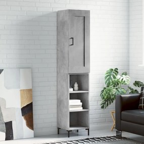 Credenza Grigio Cemento 34,5x34x180 Cm İn Legno Multistrato /