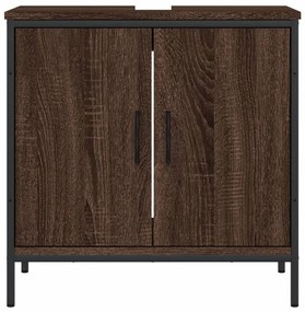 Mobile lavabo bagno rovere marrone 60x30x60cm legno multistrato