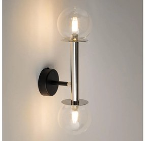 Applique DAISY 2xG9/12W/230V cromo lucido/nero/limpido