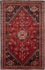 Shiraz Tappeto 170 x 260 Rosso (Iran) Annodato A Mano