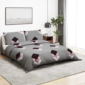 Set Copripiumino Grigio 140x200 Cm İn Cotone /