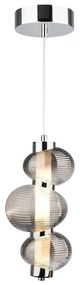 Lampadario LED su cavo BOLLA LED/12W/230V Ø 16 cm cromo lucido/grigio fumé