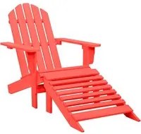 Sedia Giardino Adirondack con Ottomana Massello di Abete Rossa 315863