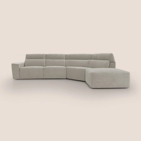Clark Divano angolare con opzione relax elettrico in tessuto smacchiabile impermeabile T17 panna