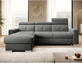 Divano angolare grigio allungabile/con contenitore (con penisola a sinistra/con chaise lounge) Fresia – ELTAP