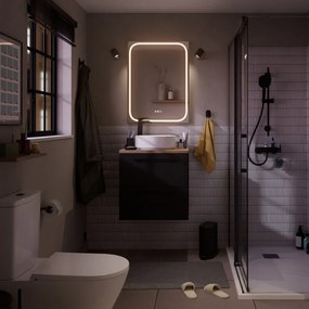 Specchio Remix con illuminazione integrata bagno rettangolare SENSEA L 60 x H 80 x P 3 cm grigio / argento