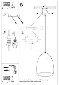 Lampada a sospensione bianca con paralume in ceramica ø 25 cm Sativa - Sollux