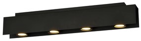 Plafoniera Moderna 4 Luci Cassiopea In Acciaio Nero