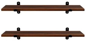 Set di 2 mensole da parete SHELFY marrone/nero