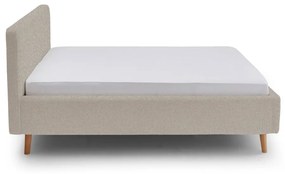 Letto matrimoniale imbottito beige con contenitore con rete inclusa 180x200 cm Mattis – Meise Möbel