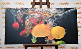 Stampa su tela – Caduta di frutta nell'acqua