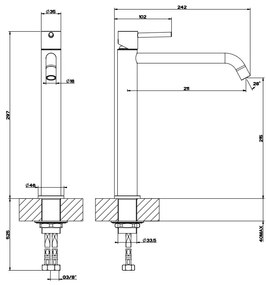 Miscelatore Monocomando Alto per Lavabo Senza Scarico Cromo Via Tortona 18606 Gessi