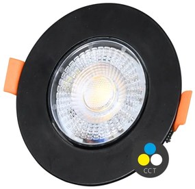 Ecolite LED-YL201/7W/CCT/CR - Lampada LED da incasso ZITA LED/3/5/7W/230V nero
