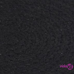 vidaXL Tovagliette 6 pz Nero Neutro 38 cm Rotonde in Cotone