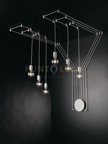 Plafoniera habitat bianca 6 luci attacco e27 500cm regolabile con d...