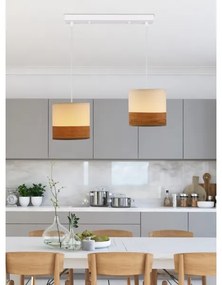 Lampadario a sospensione con filo BIANCO 2xE27/40W/230V bianco/marrone