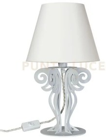 Abat jour da tavolo circeo bianco marmo paralume avorio in ferro e ...