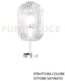 Lumetto ottone sat. 1 luce vetro trasparente 1181os-p-tr