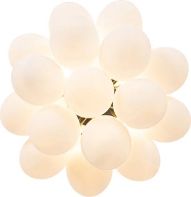 Plafoniera smart nera con vetro opale 4 luci incl. 4 WiFi G9 - Uvas