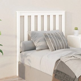 Testiera per letto bianca 96x6x101 cm in legno massello di pino