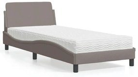 Letto con materasso tortora 80x200 cm in tessuto