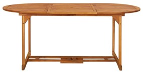 Tavolo da pranzo per esterni 180x90x75cm legno massello acacia